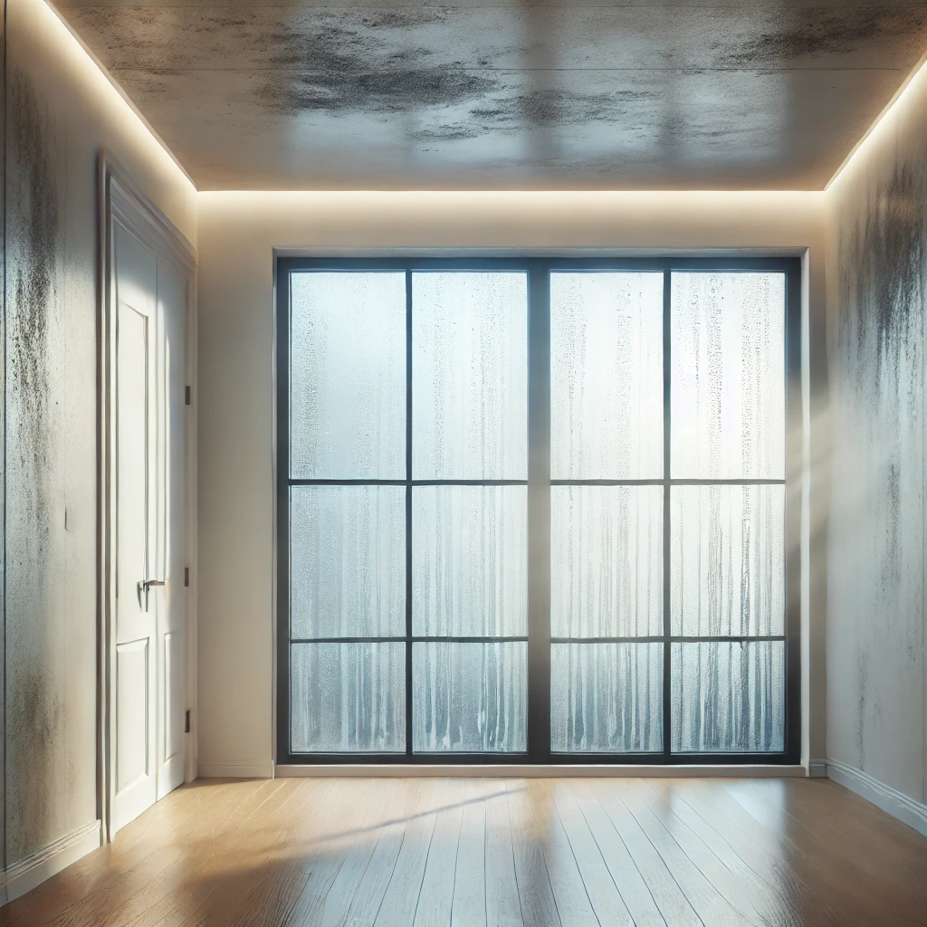 Humedad por condensación en interior de hogar moderno