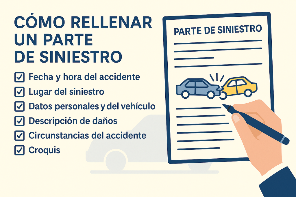 Instrucciones para rellenar el parte de siniestro