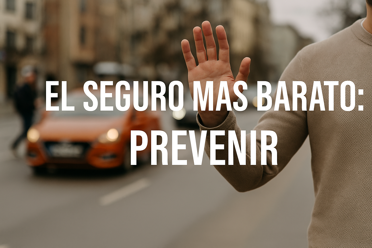 Hombre previene accidente de tráfico con gesto de alto